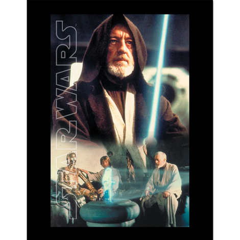 Star Wars Obi Key Art Collector Wooden Framed 30x40cm Print - FP14471P