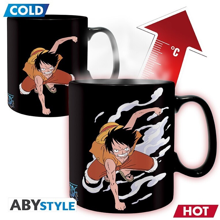 One Piece - Mug Heat Change - 460 ml (ceramic) - Luffy & Ace - ABYMUGA443