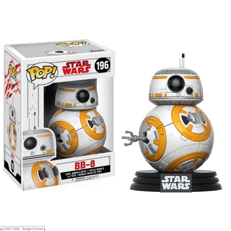 Star Wars Episode VIII POP! Vinyl Bobble-Head BB-8 Figure #196