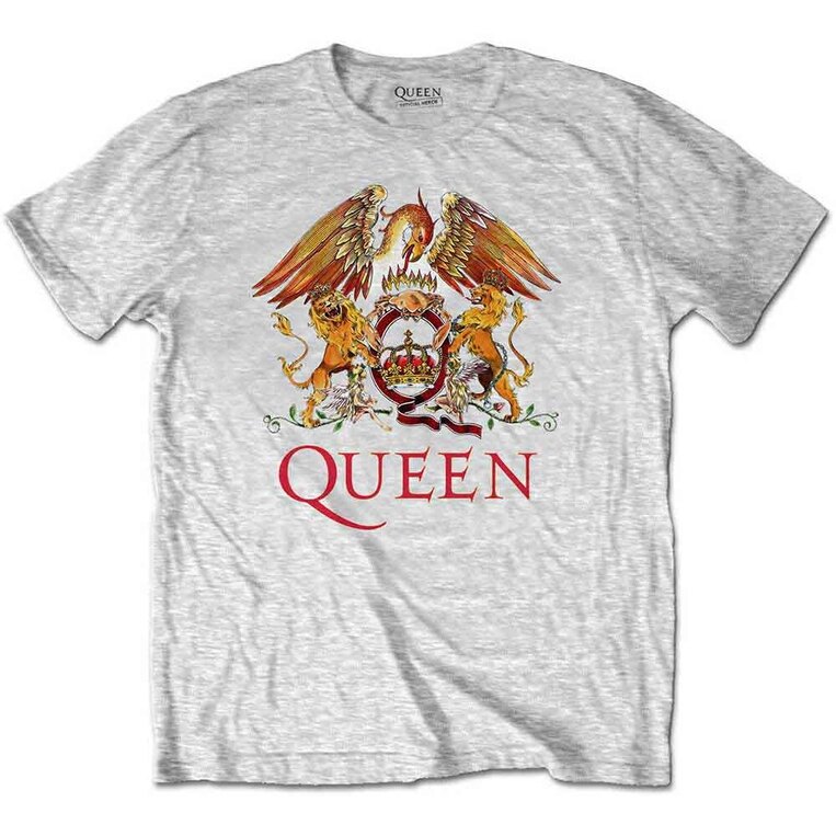 Queen Kids T-Shirt: Classic Crest (Heather Grey) - QUTS03BH