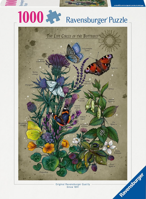 Ravensburger Puzzle 1000 pieces - Κύκλος Ζωής της Πεταλούδας - 12001435