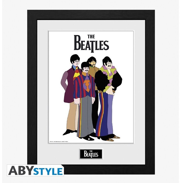 The Beatles - Wooden Framed Print "Yellow Submarine Group" (30x40) - PFC1100