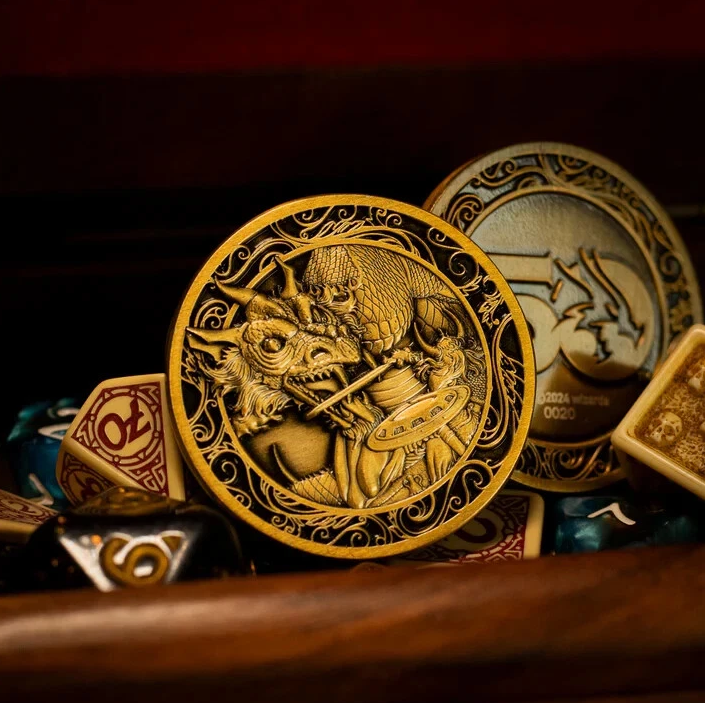 Dungeons & Dragons 50th Anniversary Antique Gold Coin - HAS-DUN65