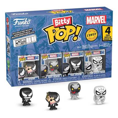 Funko Bitty POP! Spider-Man - She-Venom, Venom, Anti-Venom & Chase Mystery 4-Pack Figures 