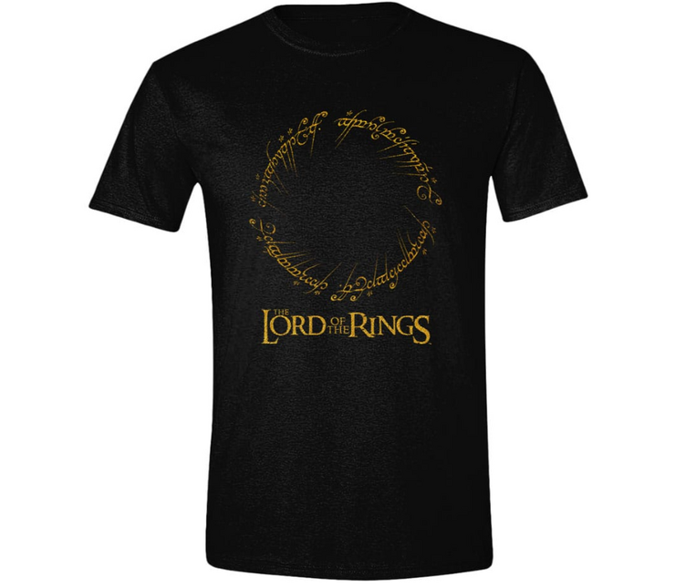 The Lords Of The Rings Logo Inscription Black T-Shirt - TS004LOTR- XXL