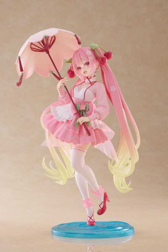 Hatsune Miku AMP PVC Statue Newley Written Sakura Miku Sakura Dress Ver. 21 cm - TAITO452013700