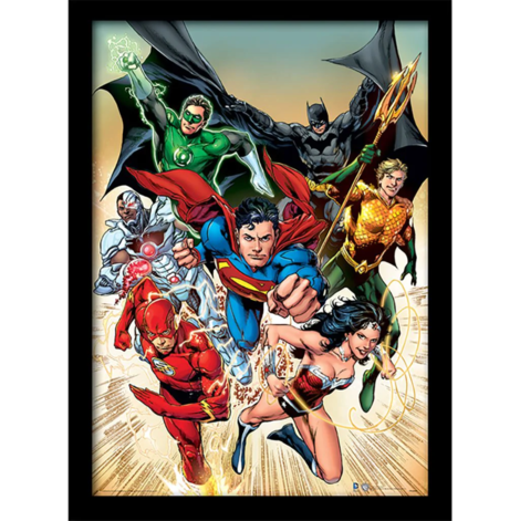 DC Comics (Justice League Heroic) Wooden Framed Print (30x40) - FP10895P