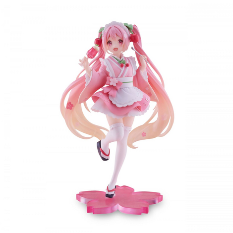 Hatsune Miku PVC Statue Newley Written Sakura Miku Japanese Cafe Ver. Reissue 18 cm - TAITO452033100