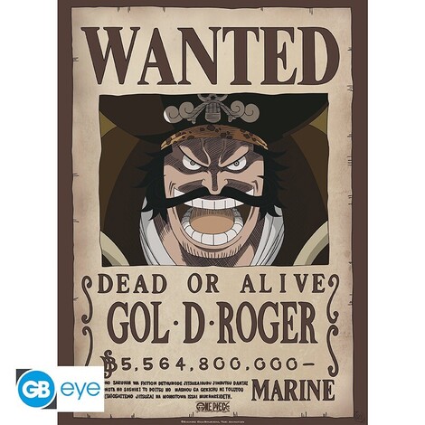 One Piece Poster Chibi 52x38 Wanted Gol .D. Roger - GBYDCO266 