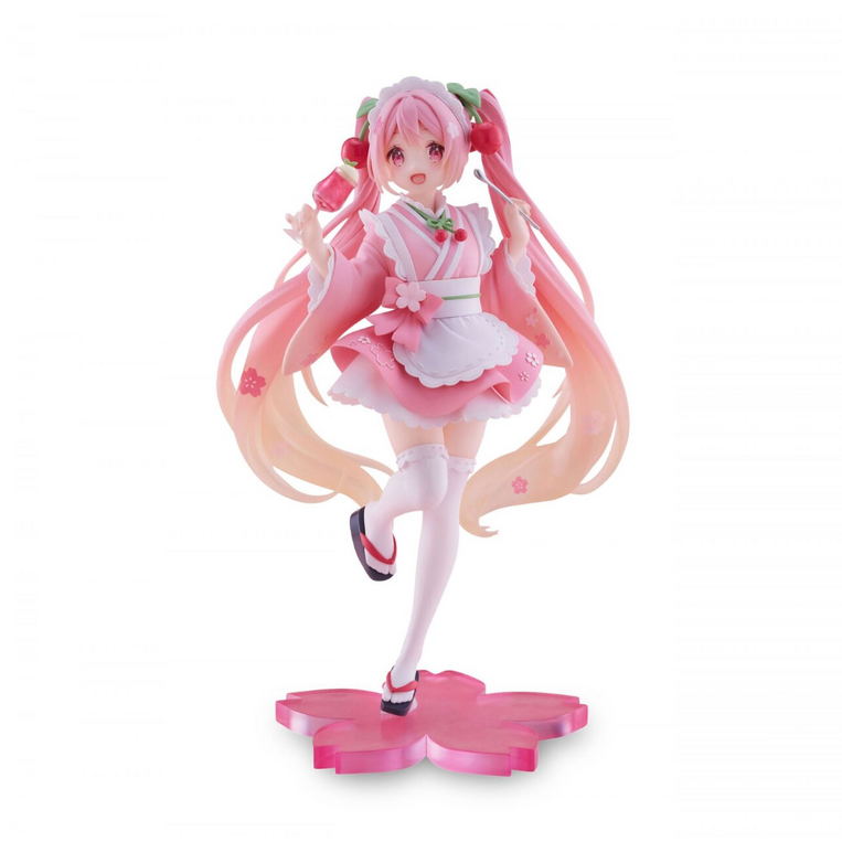 Hatsune Miku PVC Statue Newley Written Sakura Miku Japanese Cafe Ver. Reissue 18 cm - TAITO452033100