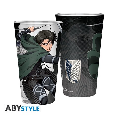 Attack On Titan Large Glass 400ml Levi S4 - ABYVER209