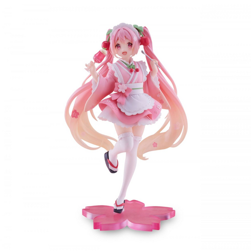 Hatsune Miku PVC Statue Newley Written Sakura Miku Japanese Cafe Ver. Reissue 18 cm - TAITO452033100