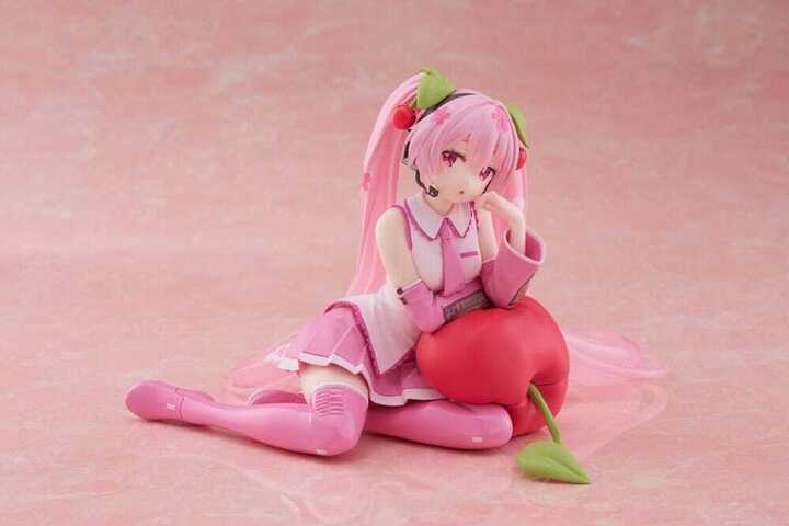 Hatsune Miku PVC Statue Desktop Cute Figure Sakura Miku Cherry Cushion Ver. 13 cm - TAPR451874500