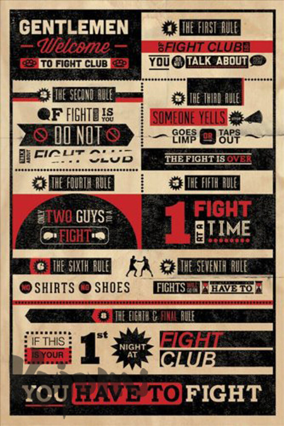 Fight Club Rules Infographic Maxi Poster - PP32912