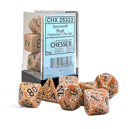 Chessex Speckled Rust Polyhedral 7-Die Set - CSX25333