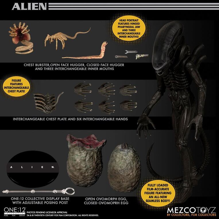 Alien Action Figure 1/12 Alien 18 cm - MEZ76114