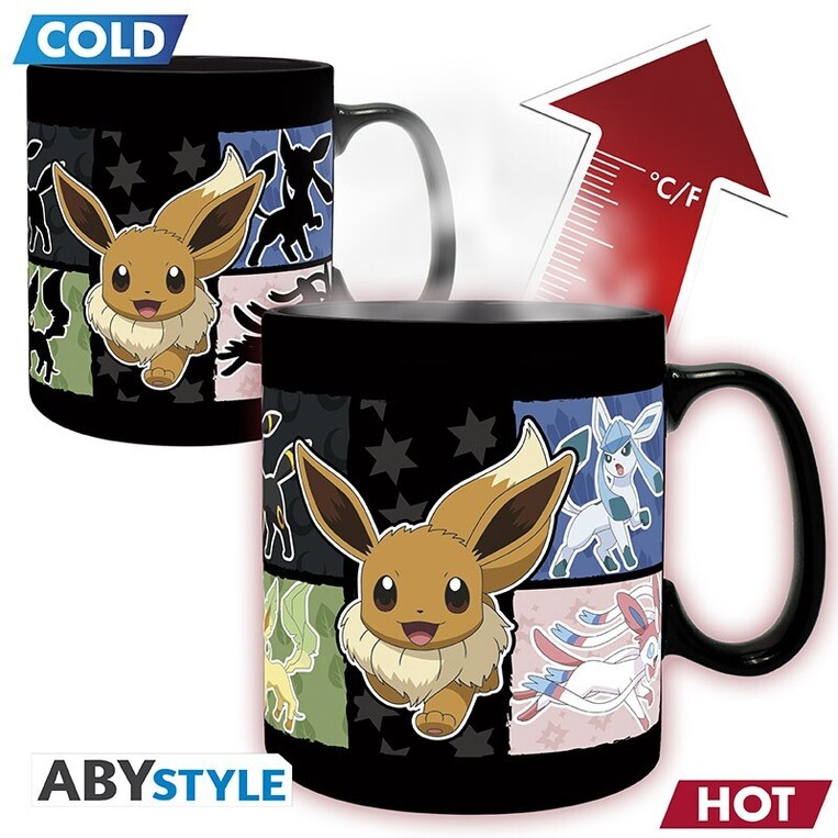 Pokemon Mug Heat Change - 460 ml ceramic - Eevee - ABYMUGA281