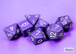 Chessex 7 Dice-Opaque Purple/White Set - CHX25407