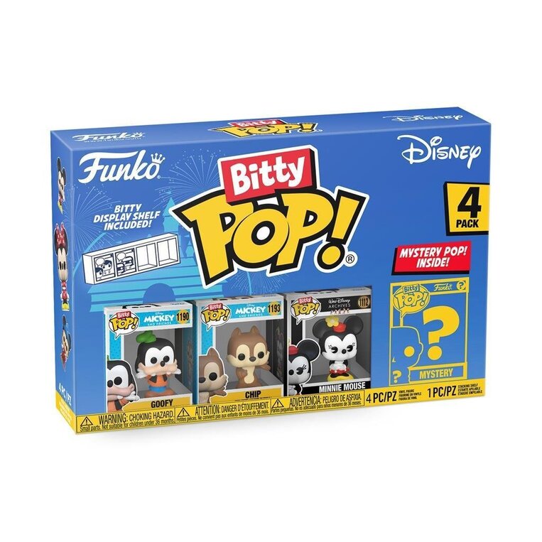 Funko Bitty POP! Disney - Goofy, Chip, Minnie Mouse & Chase Mystery 4-Pack Figures