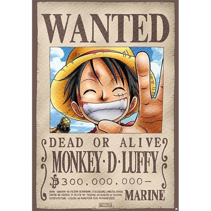One Piece Metal Plate Luffy Wanted (28x38cm) - ABYPLA001