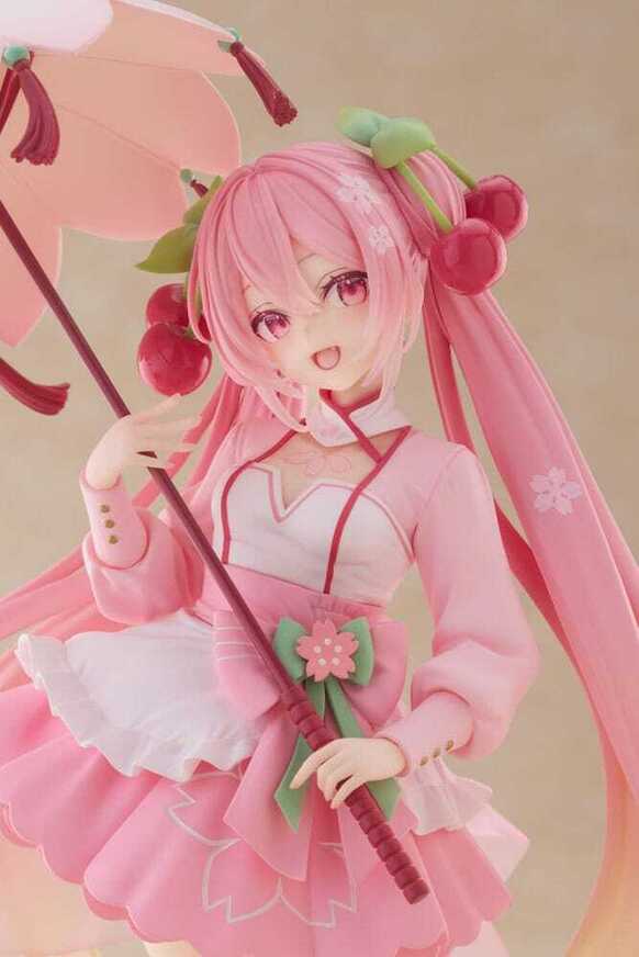 Hatsune Miku AMP PVC Statue Newley Written Sakura Miku Sakura Dress Ver. 21 cm - TAITO452013700