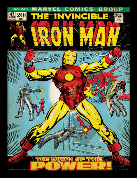 Marvel Comics Iron Man (Birth Of Power) Wooden Framed 30 x 40cm Print - FP11022P