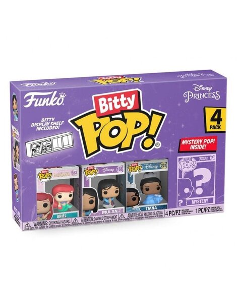 Funko Bitty POP! Disney - Ariel, Mulan, Tiana & Chase Mystery 4-Pack Figures
