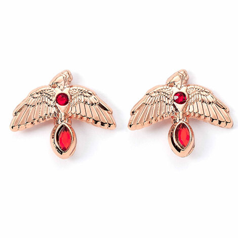 Harry Potter Fawkes Rose Gold Plated Stud Earrings - EWES00113