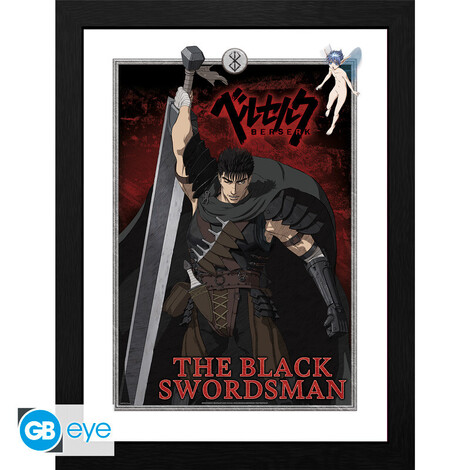 Berserk Wooden Framed Print Fsc Mix "The Black Swordsman" (30x40) - GBYDCOA010