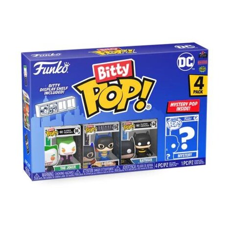 Funko Bitty POP! Heroes - The Joker, Batgirl, Batman & Chase Mystery 4-Pack Figures