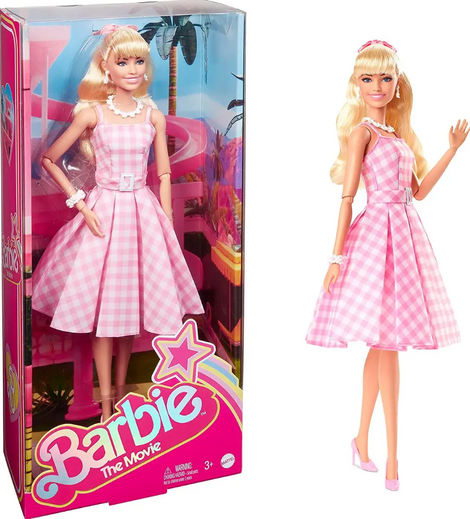 Barbie The Movie Κούκλα Margot Robbie Pink Gingham Dress - HPJ96