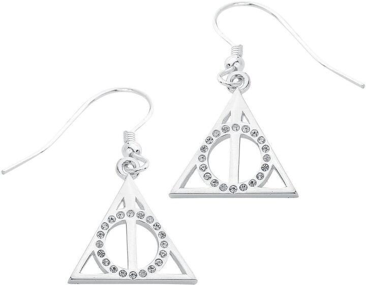 Deathly Hallows Sterling Silver Earrings With Swarovski Crystals - EHPSE002