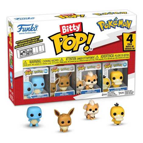 Funko Bitty POP! Pokemon - Squirtle, Eevee, Growlithe & Chase Mystery 4-Pack Figures