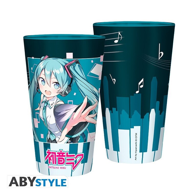 Hatsune Miku Large Glass 400ml Musical City - ABYVER291