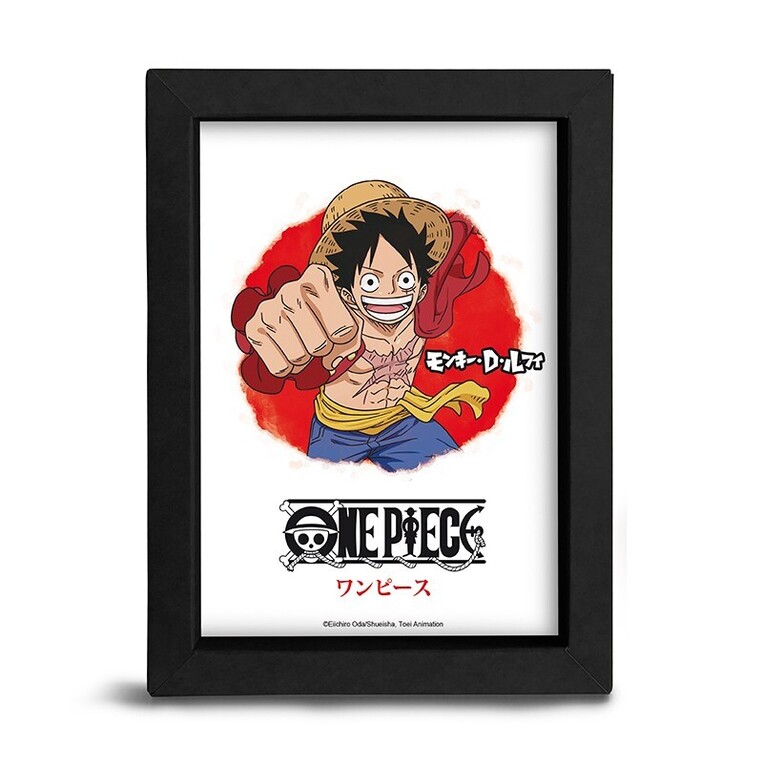 One Piece - Black Kraft Frame - Asian Art - Luffy - TGGKRA037