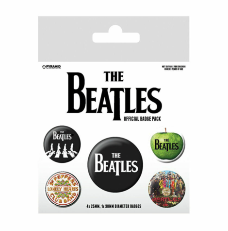 The Beatles (White) Badge Pack Set (Pack Of 5) - BP80476