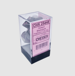 Chessex 7 Dice Polyhedral Opaque Black/Pink - CSX25448