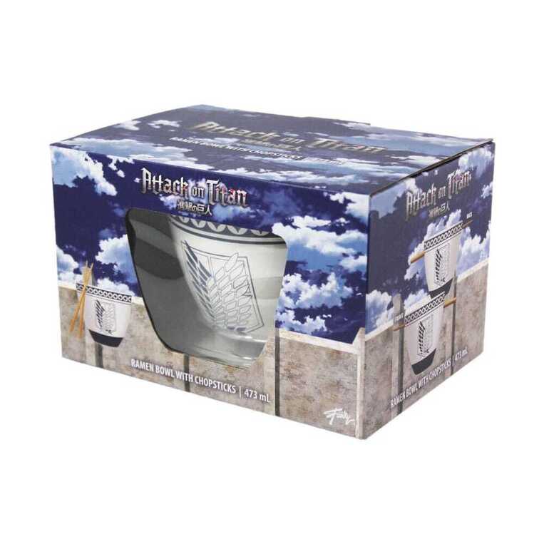 Attack on Titan Ramen Bowl with Chopsticks Emblem 473 ml - BWL-36037