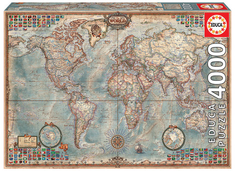Educa Puzzle The World Executive Map - 4000pc