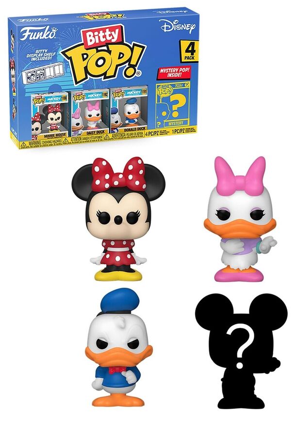Funko Bitty POP! Disney - Minnie Mouse, Daisy Duck, Donald Duck & Chase Mystery 4-Pack Figures