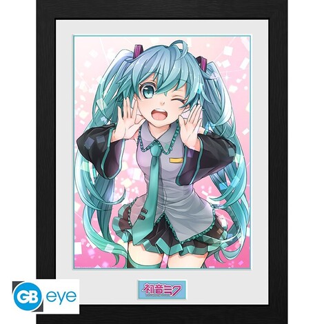 Hatsune Miku Wooden Framed Print Fsc Mix "Wink" (30x40) - PFC2403