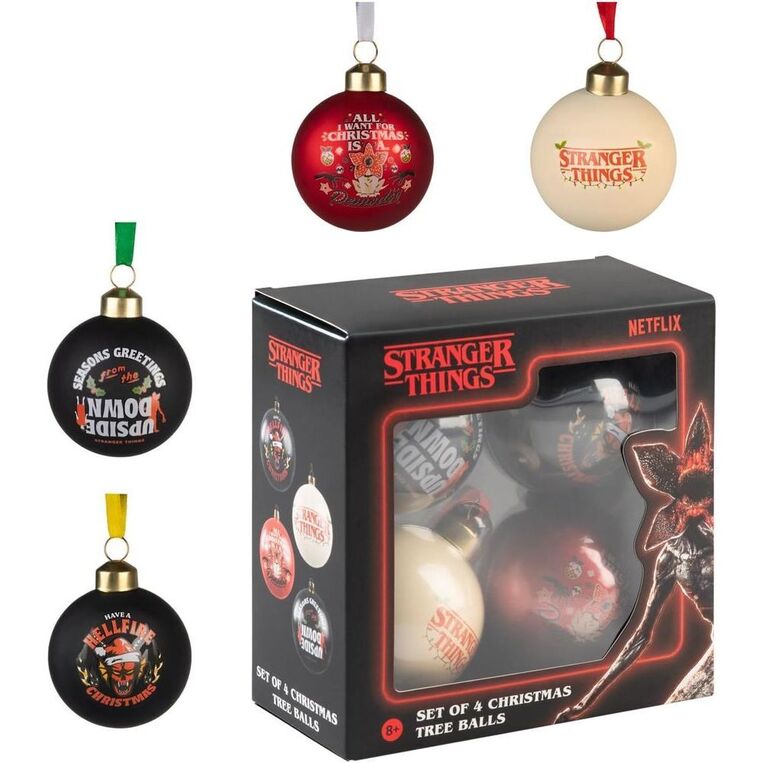Stranger Things Set 4 Christmas Ornaments -