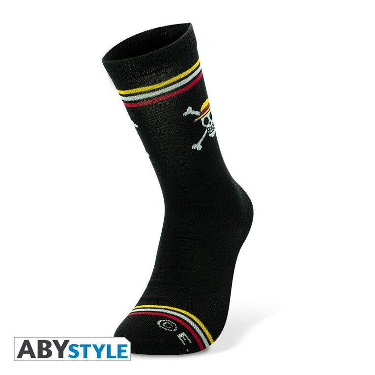 One Piece Socks Black Skull - ABYSOC006- One Size