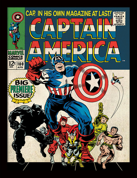 Marvel Comics Captain America (Premiere) Wooden Framed 30 x 40cm Print - FP11587P