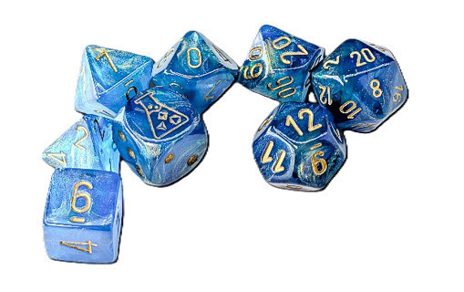Shimmer Aqueous/Gold Lab Polyhedral 7-Die Set - CSX30079