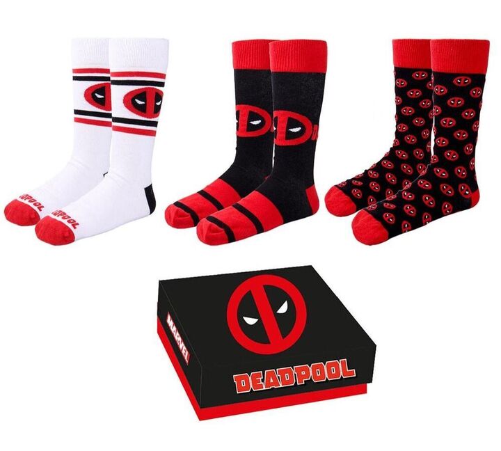 Marvel Deadpool pack 3 socks κόκκινο/μαύρο 40-46 - 2200008649