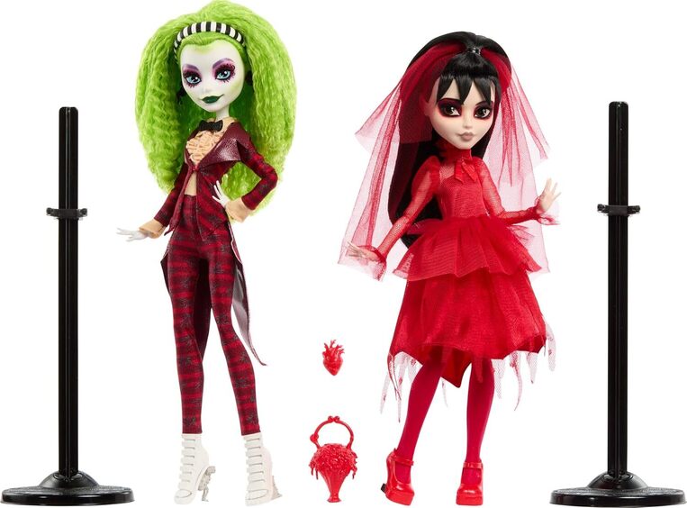 Monster High Skullector Beetlejuice And Lydia Collectible Dolls, Beetlejuice Beetlejuice 2-Pack - HYV96