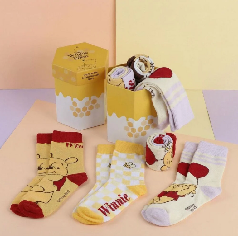 Disney Winnie the Pooh 3 Socks Set - CRD2900003826- 36-43