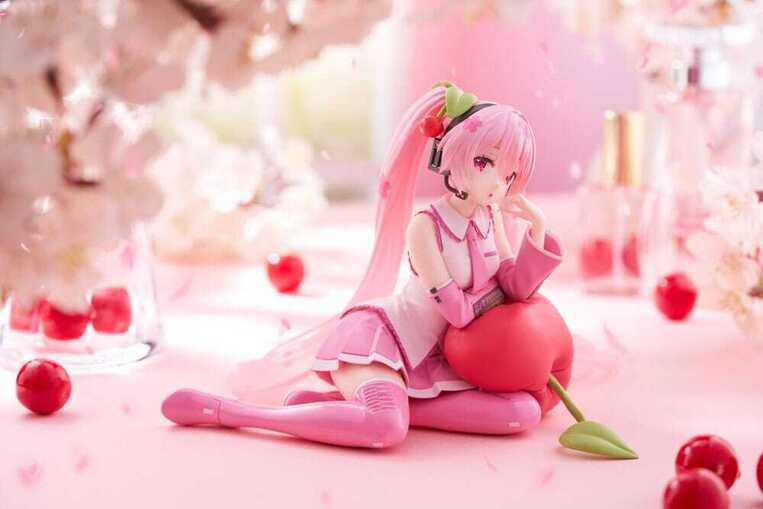 Hatsune Miku PVC Statue Desktop Cute Figure Sakura Miku Cherry Cushion Ver. 13 cm - TAPR451874500