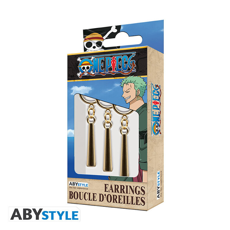 One Piece 3 Earrings Set Zoro (Zinc alloy) - ABYROL063
